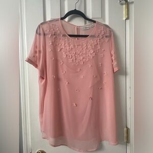 Liz Claiborne Pink floral top 1X